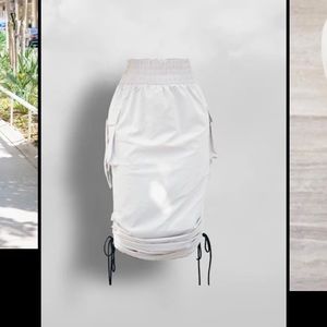 White Cargo Skirt